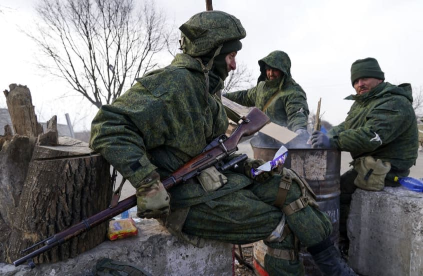Pro-Russian separatist soldier in Mariupol