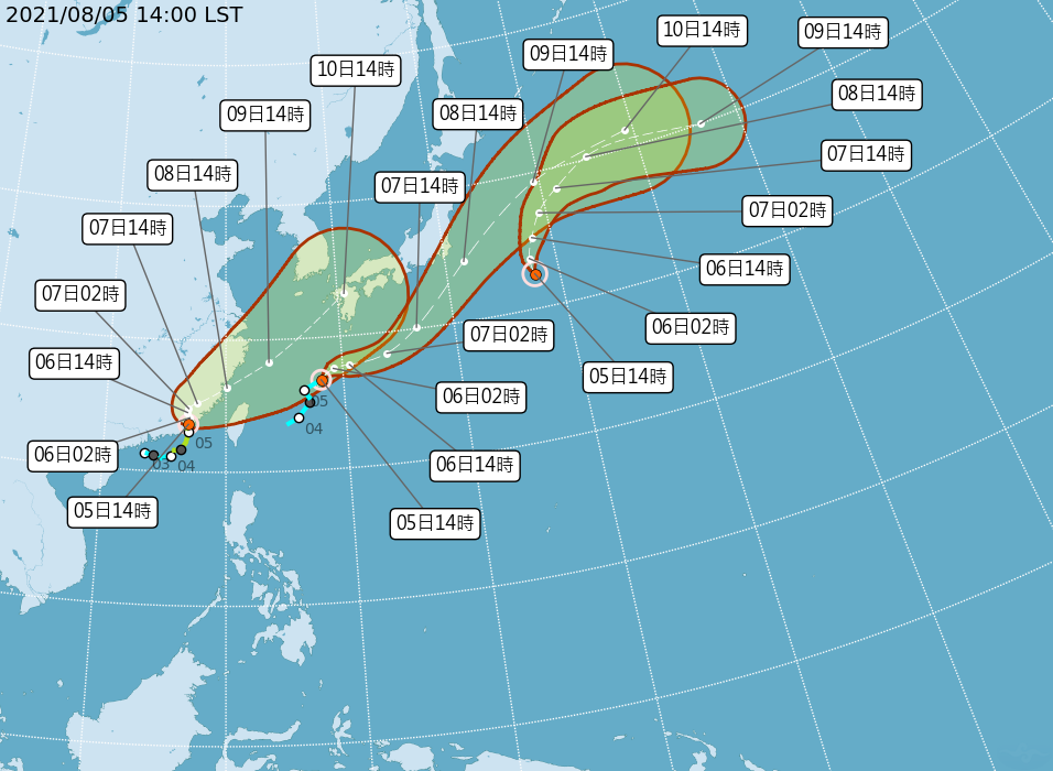 3颱共舞。（圖／翻攝自日本氣象廳）