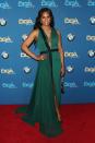 <p>Laverne was simply stunning in an emerald green gown featuring sequin strips and a classy plunging neckline. <i>[Photo: Getty]</i> </p>