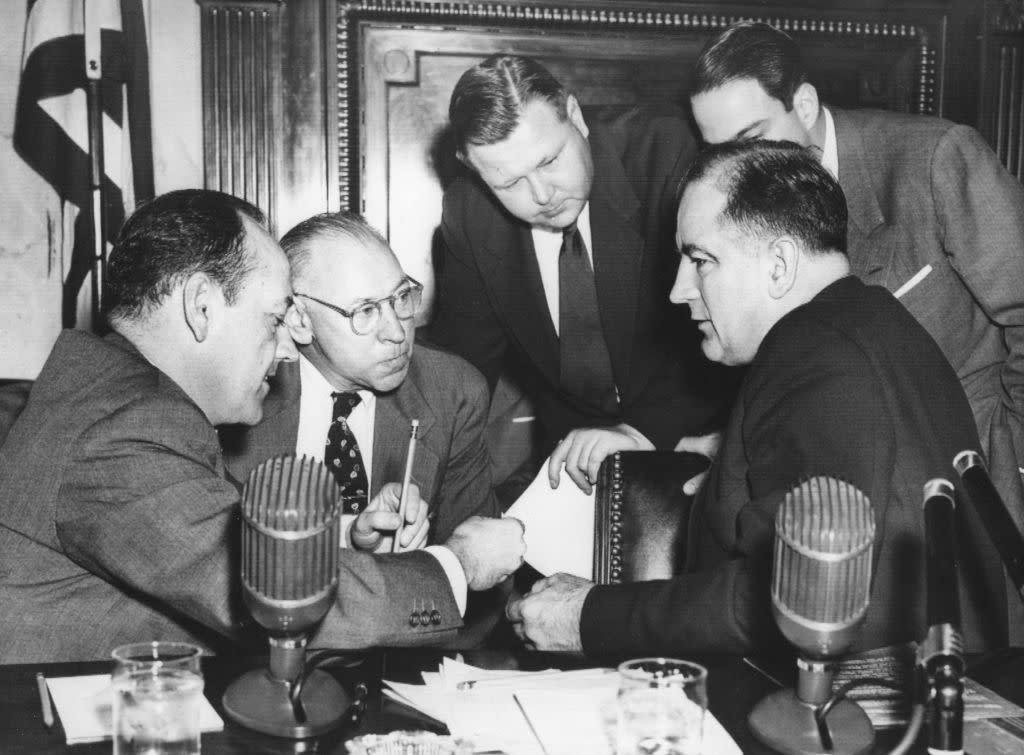 Senator Joseph McCarthy's Senate Investigating Subcommittee resumed open hearings on possible communist activities at Fort Monmouth, New Jersey.