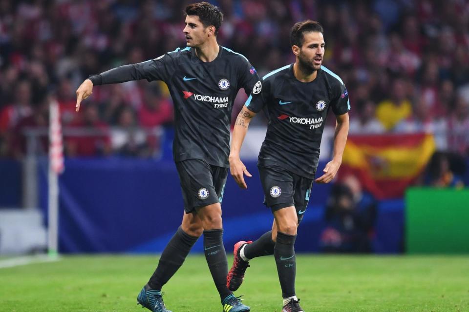 Alvaro Morata and Cesc Fabregas ruled out of Chelsea's EFL Cup semi-final at Arsenal