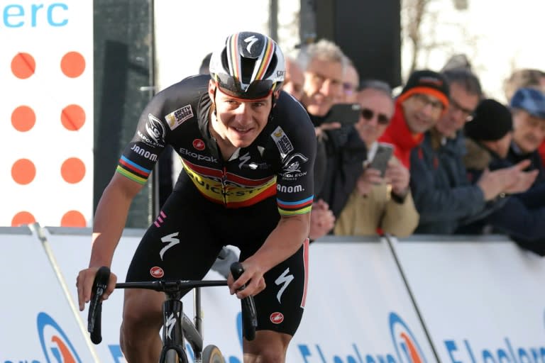 Le prodige belge de Soudal Quick–Step Remco Evenepoel lors du dernier Paris-Nice, le 6 mars 2024 au Mont Brouilly (Thomas SAMSON)