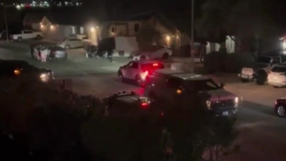 The moment the house was raided in Las Vegas (KABC-TV)