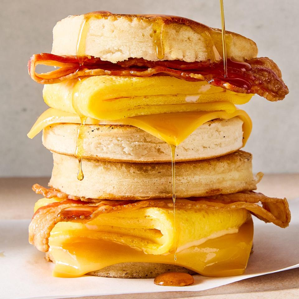 mcdonald's mcgriddle with american cheese bacon and egg