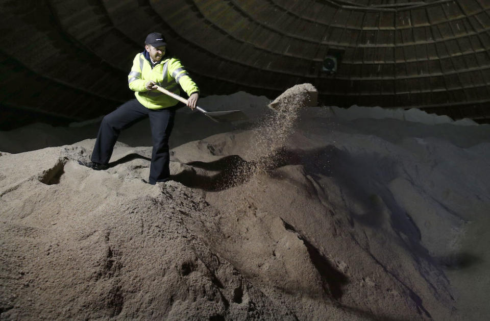 Councils have stockpiled 1.4 million tonnes of salt for winter (Picture: PA)