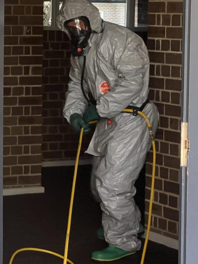 Assignment Freelance Picture ire and Rescue NSW were called to Georges River College Hurstville\n about midday after a 600ml bottle of benzyl chloride leaked in a science\n laboratory. Picture: Supplied/FRNSW