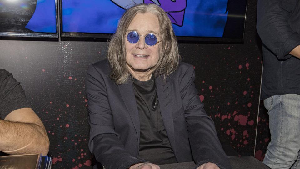 SAN DIEGO, CALIFORNIA - JULY 22: Musician Ozzy Osbourne appears at a signing during 2022 Comic-Con International Day 2 at the San Diego Convention Center on July 22, 2022 in San Diego, California. Osbourne collaborated with artist Todd McFarlane on a new comic, Patient Number 9. (Photo by Daniel Knighton/Getty Images)