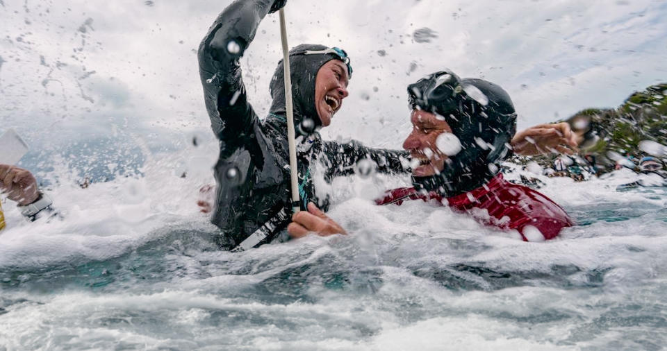 Alessia Zecchini and Stephen Keenan in The Deepest Breath (Netflix)