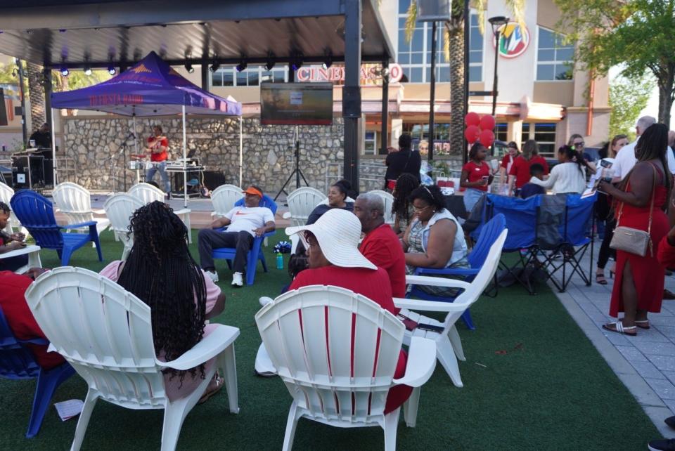 The Junior League of Gainesville hosted the Amazing Give Wrap Party at the Celebration Pointe Promenade on Thursday where over 100 local nonprofits gathered to see the final results of the funds they raised during one of the largest fundraising events of the year.
(Credit: Photo provided by Voleer Thomas)