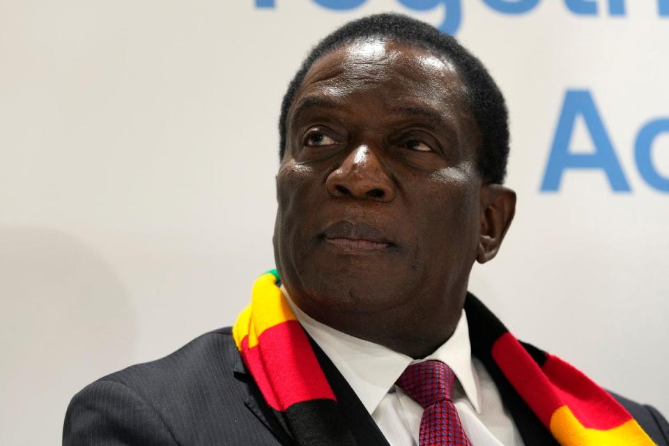 Zimbabwe's President Emmerson Mnangagwa  won reelection for a second term in August 2023 (Copyright 2022 The Associated Press. All rights reserved)