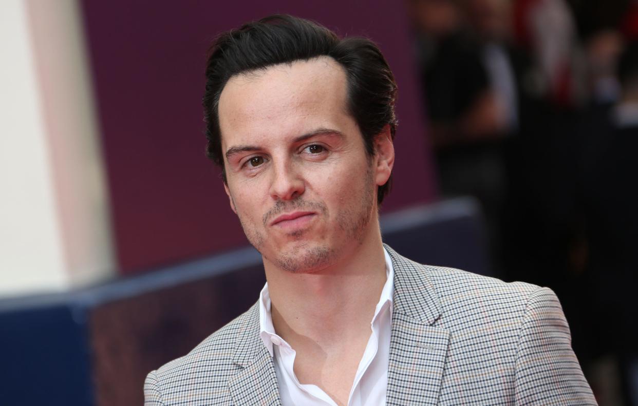 Andrew Scott arrives for the opening night of Charlie and the Chocolate Factory, a new stage musical based on Roald Dahl's popular story about Willy Wonka and his amazing Chocolate Factory, at the Drury Lane Theatre in central London, Tuesday, June 25, 2013. (Photo by Joel Ryan/Invision/AP)