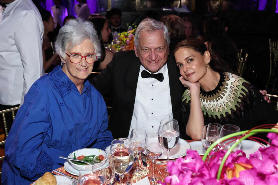 Katie Holmes (right) with parents Kathleen Holmes and Martin Holmes at the American Ballet Theatre Spring Gala