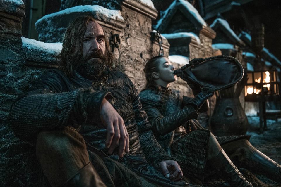 Arya and The Hound sharer a moment in Game fo Thrones season 8 episode 3. | Helen Sloan/HBO