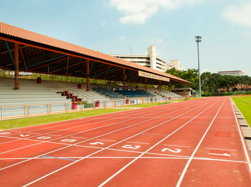 a shot of an empty stadium