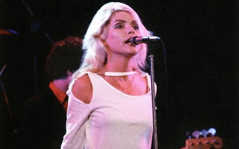 Debbie Harry of Blondie performs on stage on the Parralel Lines tour at De Doelen, Rotterdam, Netherlands, 7th September 1978 - Credit: Rob Verhorst/Redferns