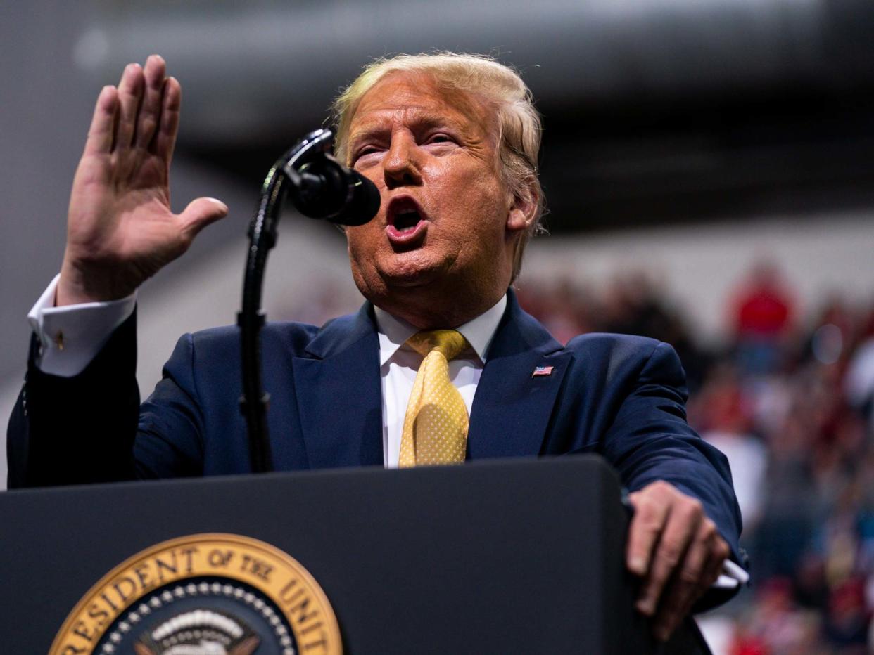 Donald Trump speaks during a campaign rally in Colorado Springs: AP