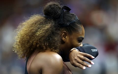 NEW YORK, NY - SEPTEMBER 08: Serena Williams of the United States reacts during her Women's Singles finals match against Naomi Osaka of Japan on Day Thirteen of the 2018 US Open at the USTA Billie Jean King National Tennis Center on September 8, 2018 in the Flushing neighborhood of the Queens borough of New York City - Credit:  Getty Images 