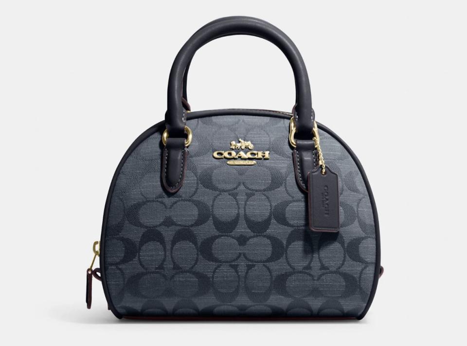 Bolso satchel Sydney en chambray con el monograma de la marca