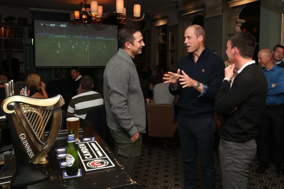 Frank Lampard and Prince William, Duke of Cambridge join football fans who have been supported by mental health charities Mind and CALM (Getty Images)