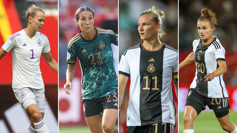 <p>Mit diesen 23 Spielerinnen geht der DFB bei der Frauen-WM 2023 in Australien und Neuseeland auf Titeljagd.</p> 