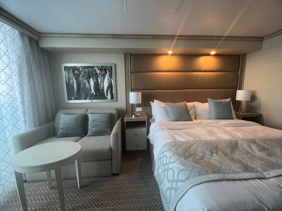 sitting area deluxe balcony stateroom on the Sky Princess