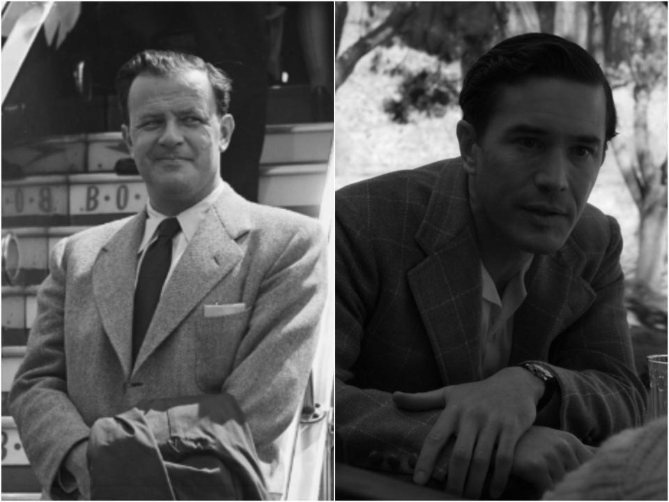 <p>Acclaimed filmmaker Joseph Mankiewicz (left), and as played in Mank by Tom Pelphey (right)</p>Getty/Netflix