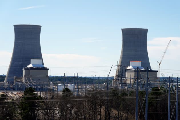 Units 3, left, and 4 and their cooling towers stand at Georgia Power Co.'s Plant Vogtle nuclear power plant on Jan. 20 in Waynesboro, Georgia. 