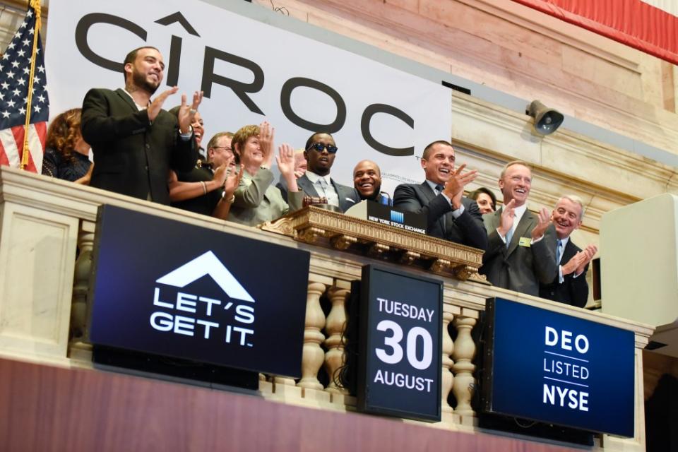 Cîroc was once again the name behind Diddy as he and French Montana rang the NYS closing bell on August 30, 2016. Getty Images