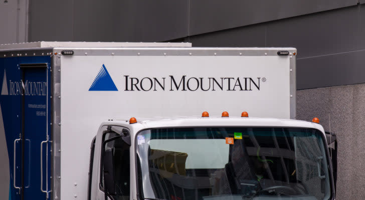 Iron Mountain (IRM) logo on truck