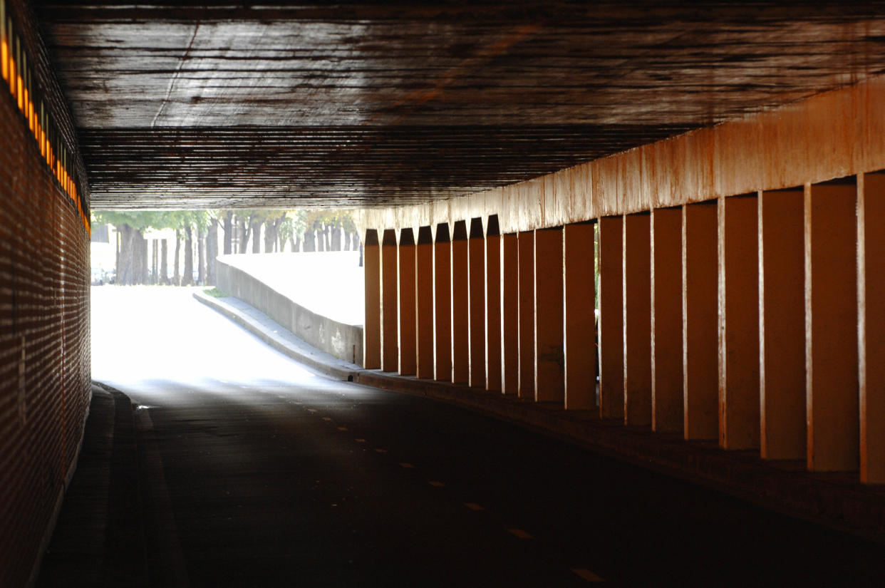 A picture taken in the Pont de l'Alma tunnel in Paris, 17 August 2007, shows the site where Princess Diana died in a car accident 31 August 1997.