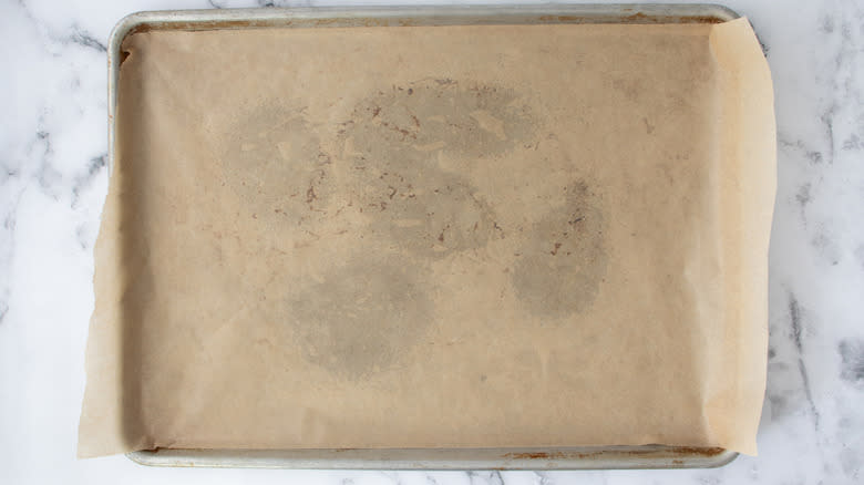 parchment paper on baking pan