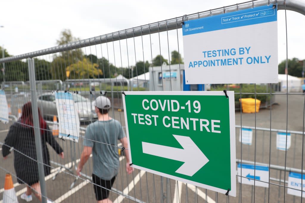 A Covid-19 testing centre in Lisburn, Northern Ireland (Liam McBurney/PA) (PA Wire)