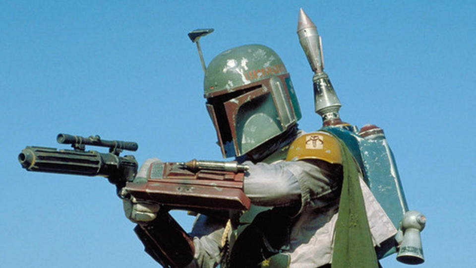 Boba Fett with Mythosaur sigil in Return of the Jedi