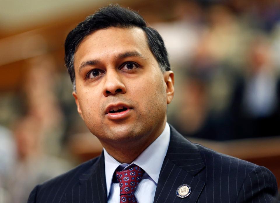 Dr. Nirav Shah, former commissioner of the New York State Department of Health, is shown here on Monday, Feb. 3, 2014, in Albany, N.Y.
