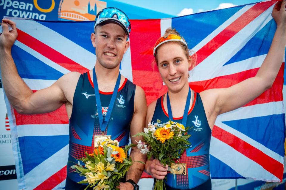 Samuel Murray and the Isle of Wight's Annie Caddick <i>(Image: British Rowing)</i>