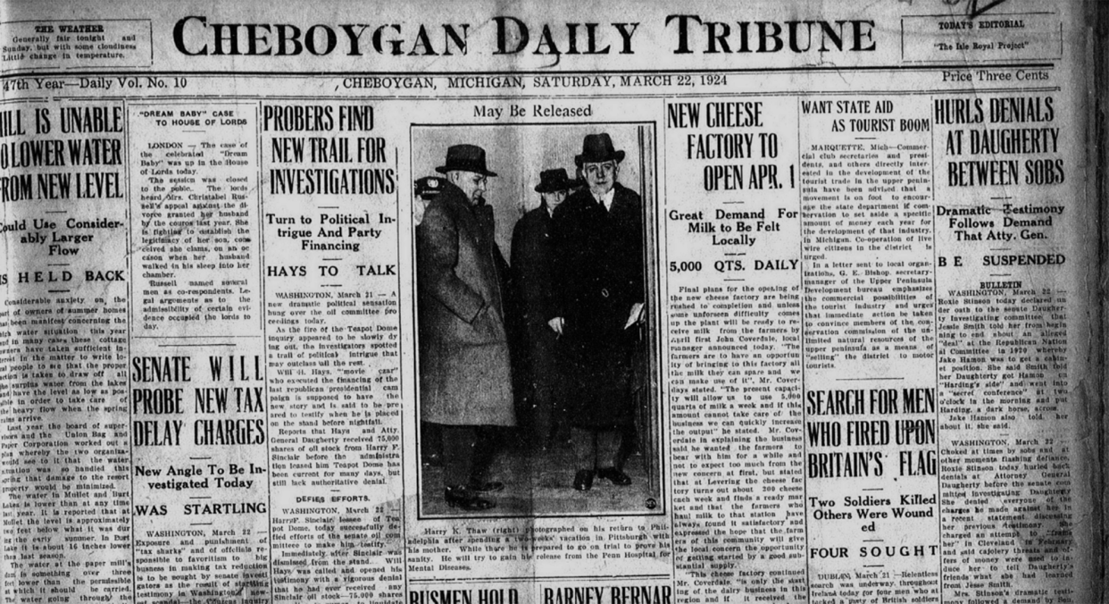 The March 22, 1924 edition of the Cheboygan Daily Tribune.