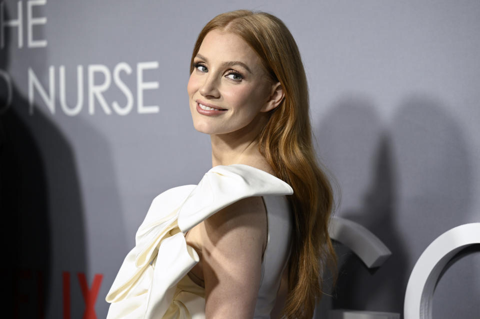 Jessica Chastain attends the Netflix special screening of "The Good Nurse" at The Paris Theater on Tuesday, Oct. 18, 2022, in New York. (Photo by Evan Agostini/Invision/AP)