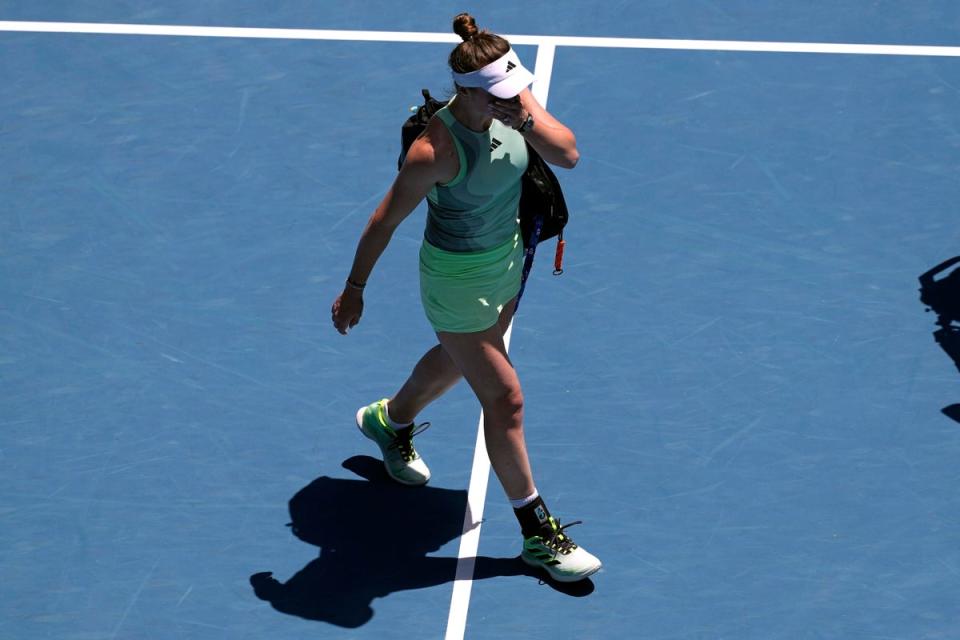 Elina Svitolina was in tears after being forced to retire (AP)