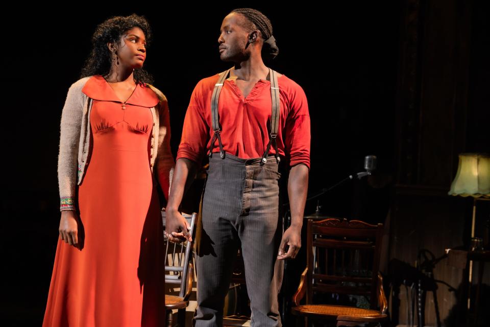 Sharaé Moultrie and Matt Manuel in "Girl From The North Country," the Broadway show making its Pittsburgh debut.