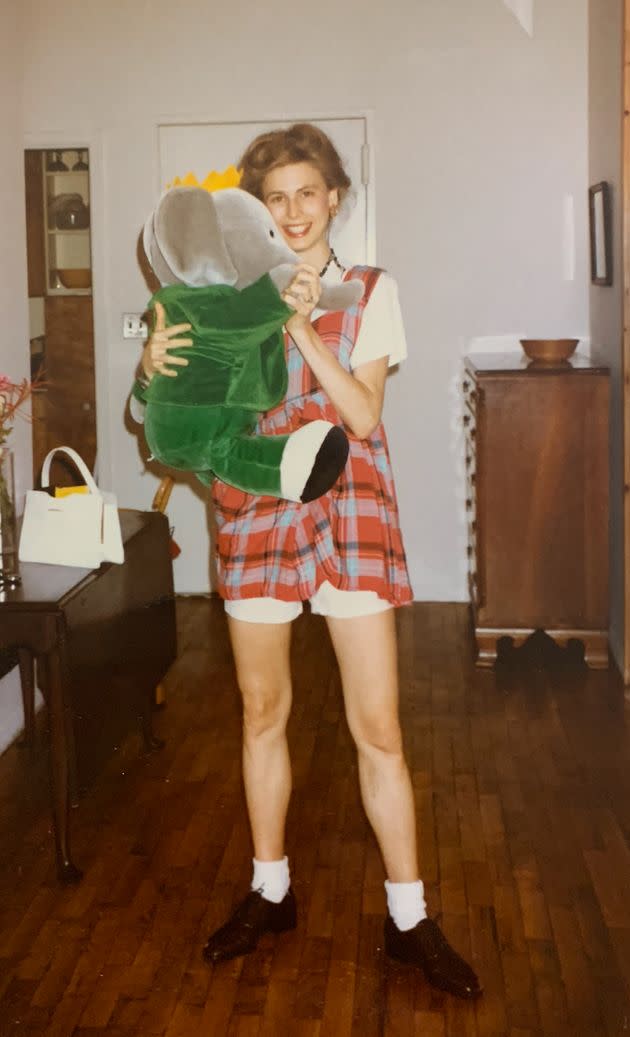 "This is how I went to meetings," the author writes of this photo from 1991. <span class="copyright">Courtesy of Sophie B. Hawkins</span>