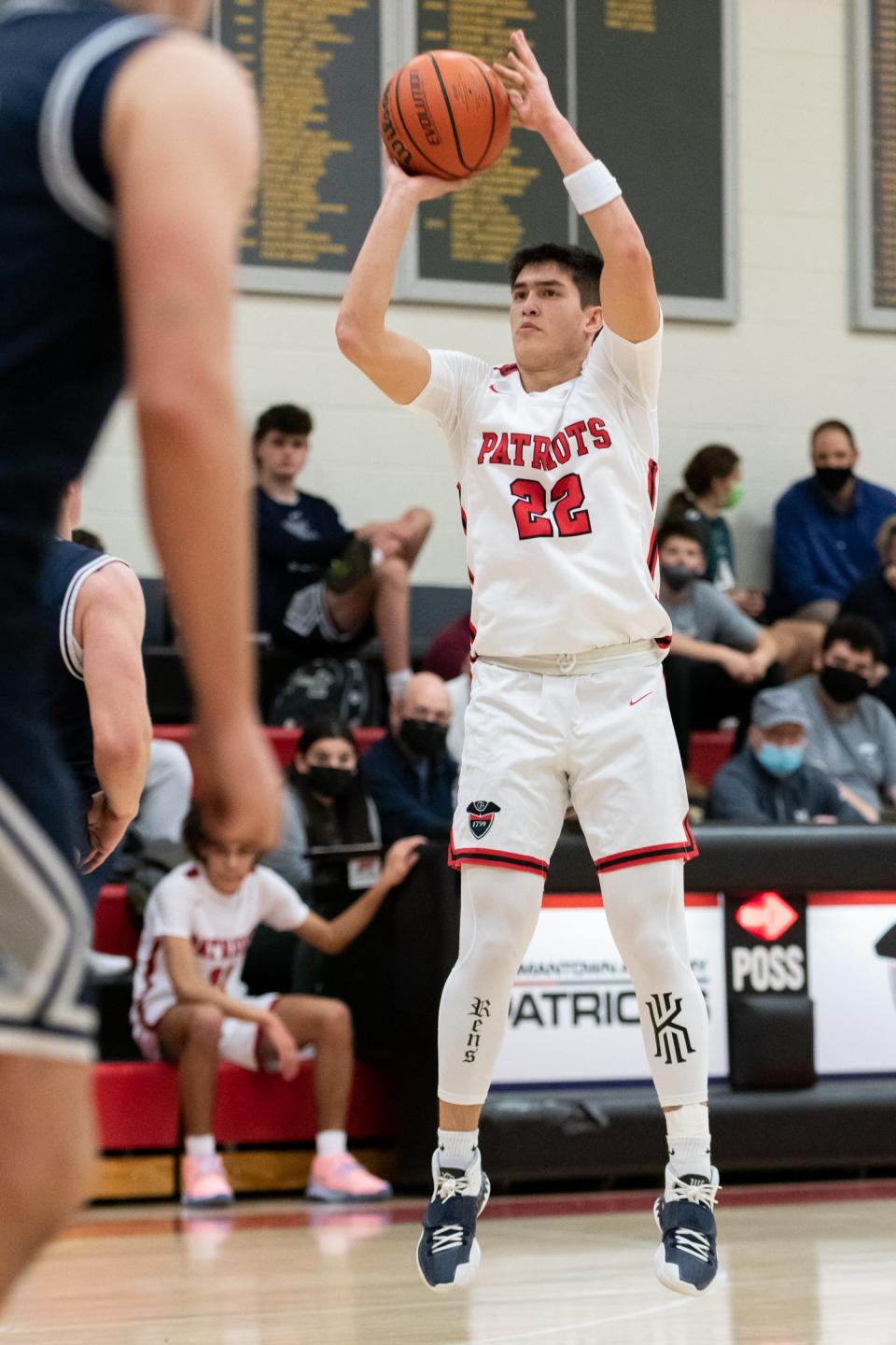 Germantown Academy's Jake Hsu attempts a shot against Malvern Prep, on Friday, January 14, 2022, at Germantown Academy in Fort Washington. The Friars upended the Patriots 69-42.