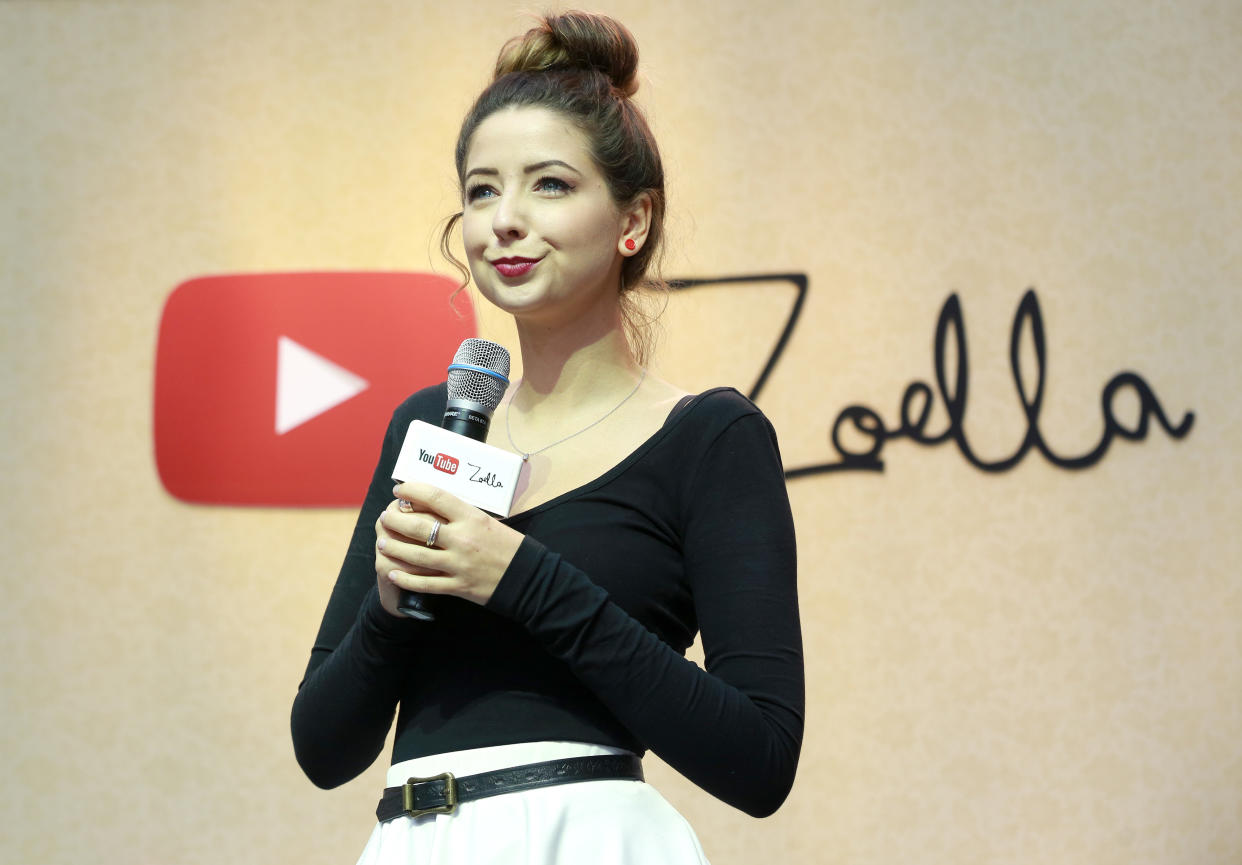  EDITORIAL USE ONLY YouTube vlogger Zoella, real name Zoe Suggs, at the launch of her pop-up store at Westfield Stratford City in London. 