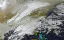 This satellite image shows Storm Stella sweeping across the northeastern United States