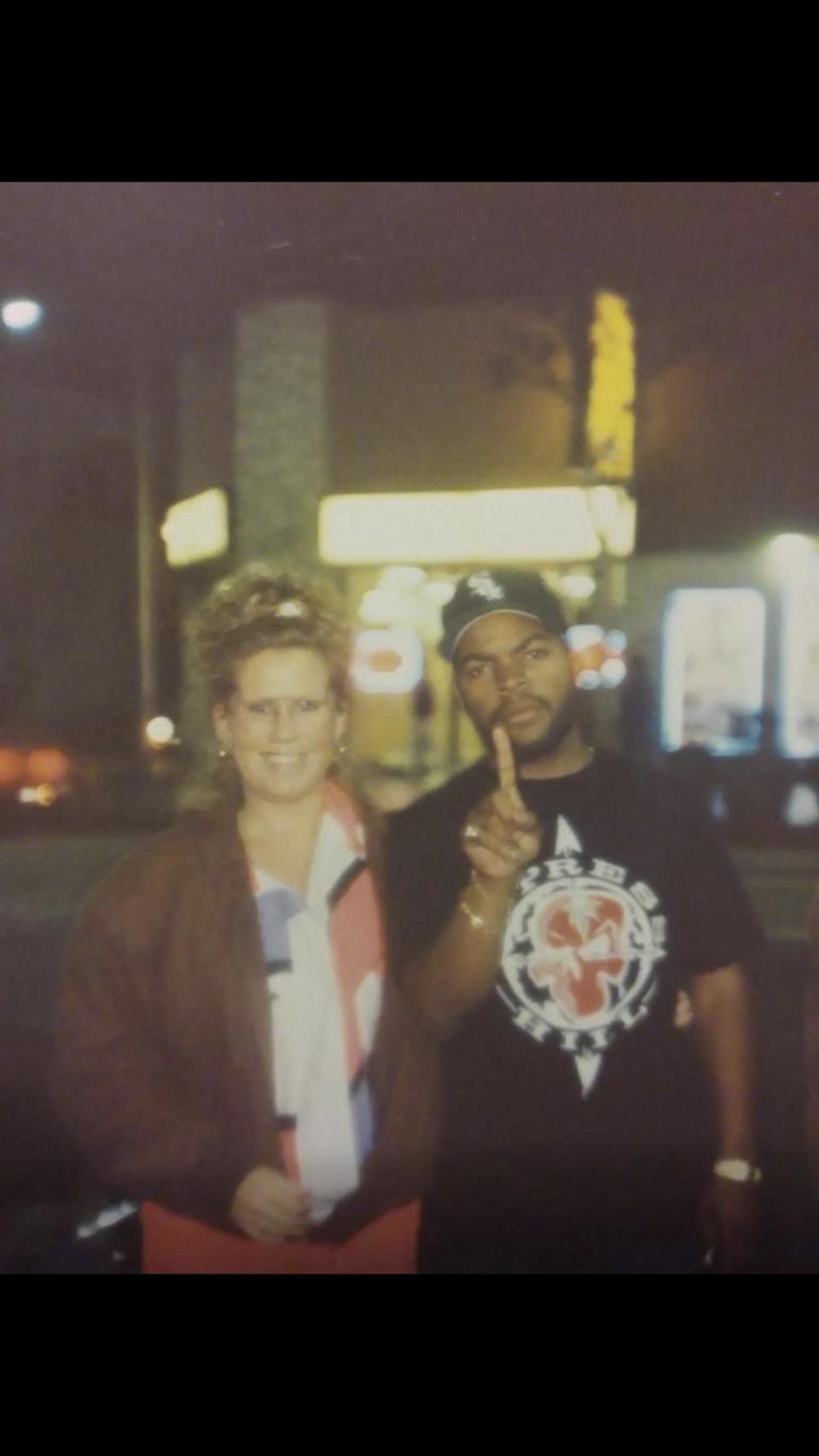 "This was 1992. My mom Linda says she was in Hollywood and passed Ice Cube on the street and&nbsp;had the pic taken. I love the fact that my mom looks so '80s/'90s and&nbsp;he just looks very normal." --<i> Bryce Rodriguez</i>