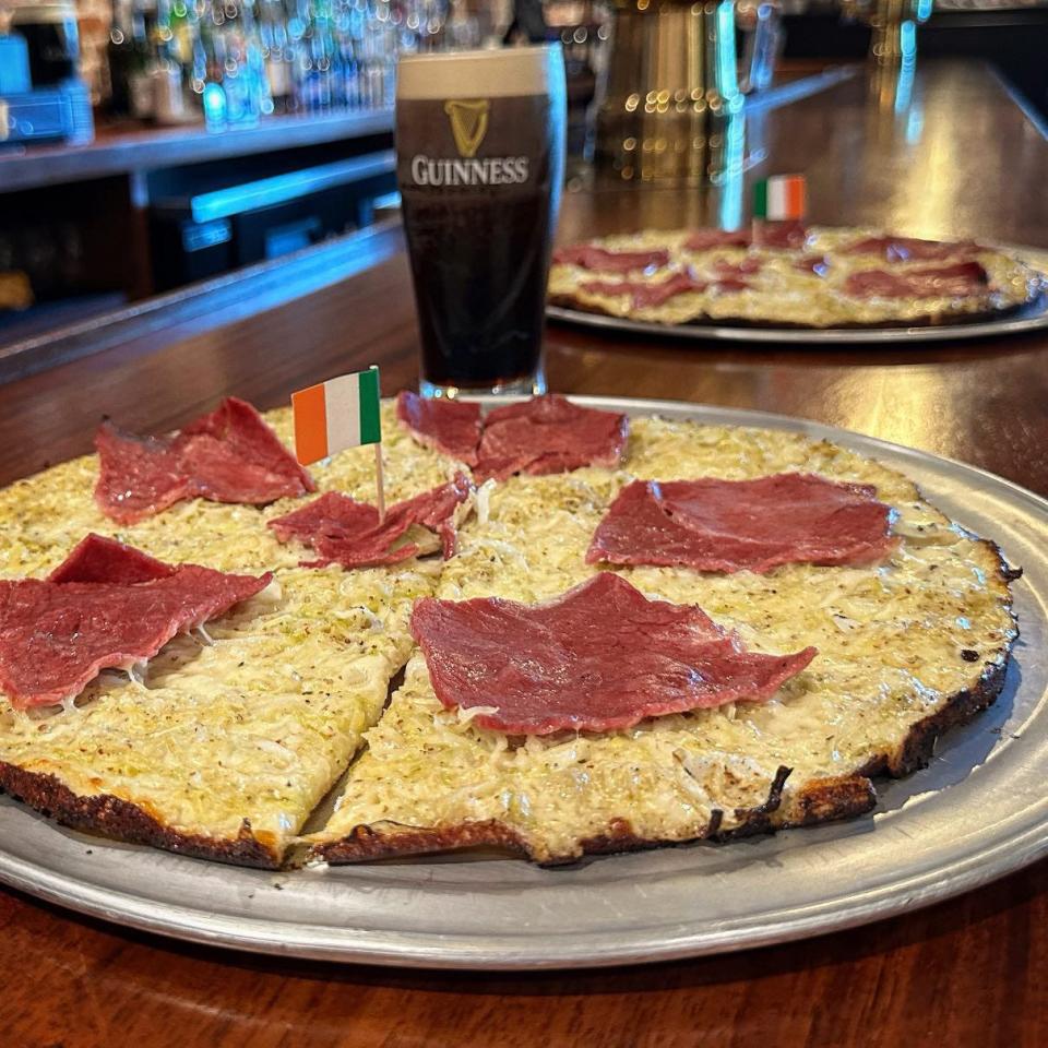 Corned beef and cabbage pizza at Colony Grill in Port Chester.