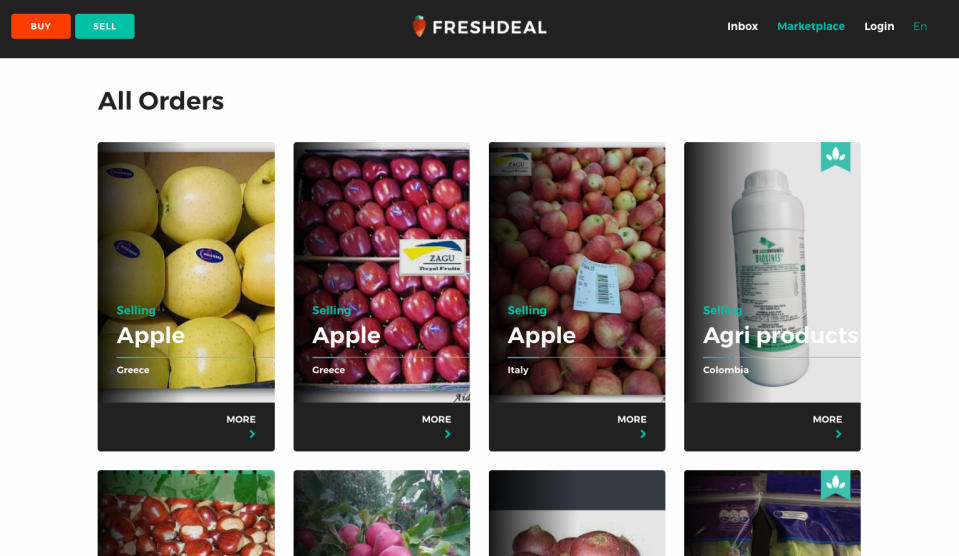 Freshdeal.com es una startup española del sector agropecuario. Foto: captura de la web de la compañía.