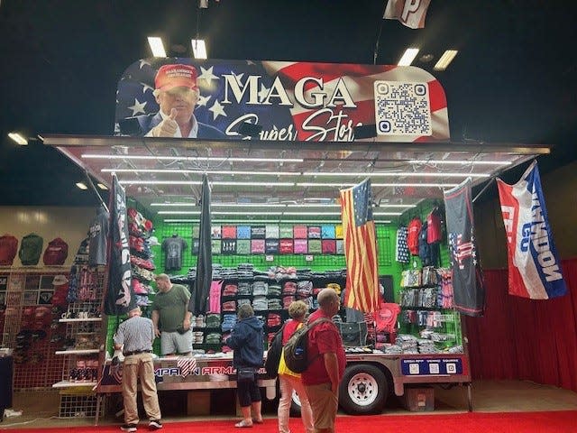 The "MAGA Super Store" booth at the 2024 Texas State Republican Convention, May 23-25 in San Antonio.