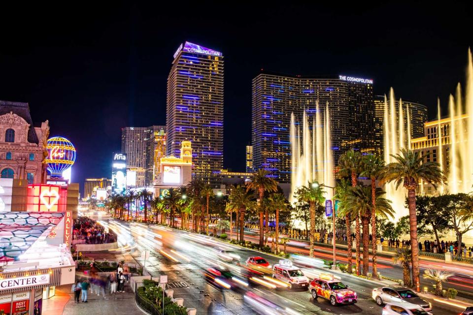 Nighttime view of Las Vegas Boulevard