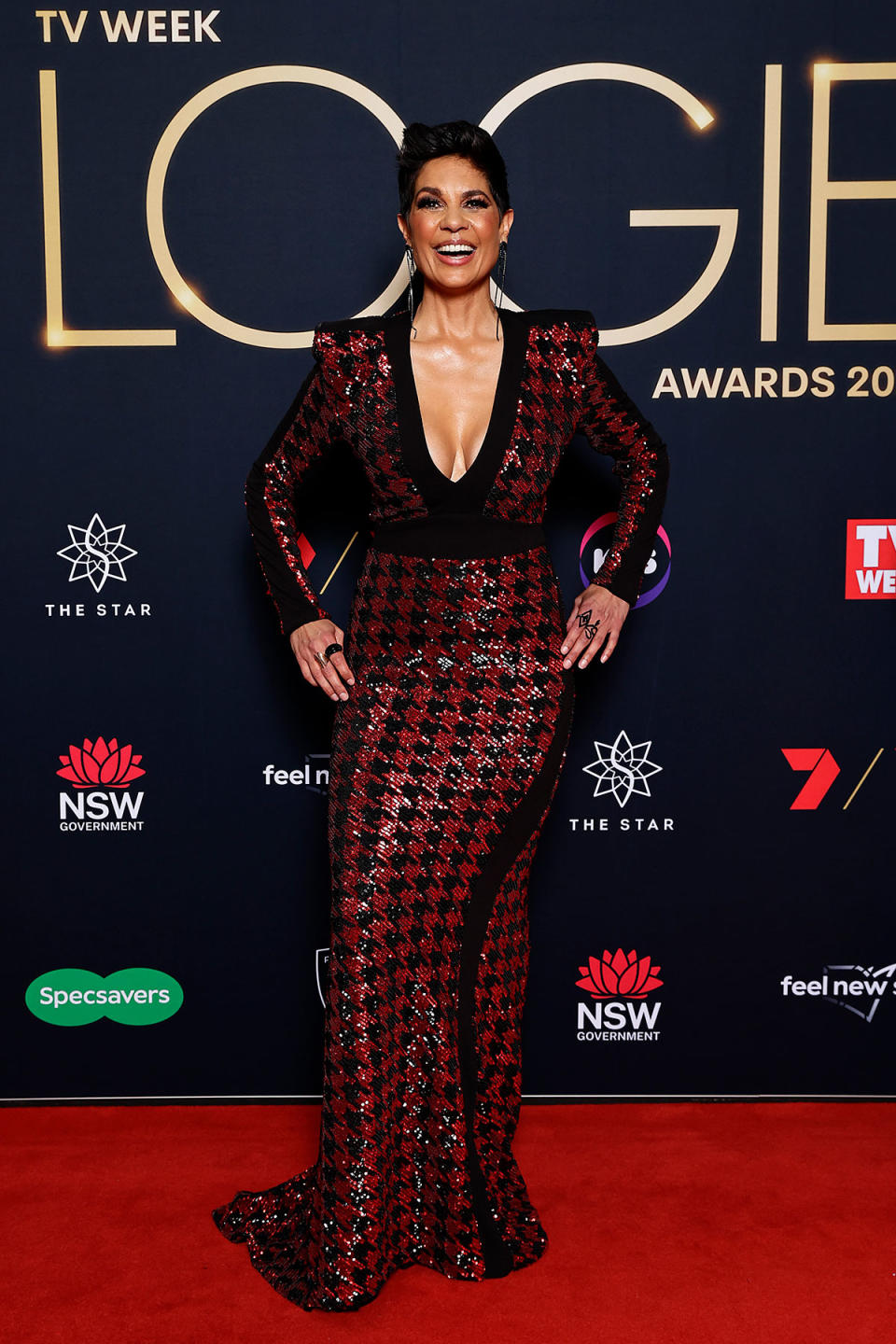 Narelda Jacobs at the 2023 Logie Awards red carpet