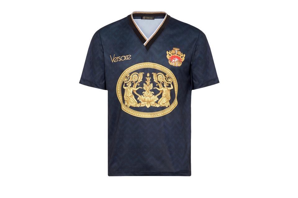 Versace v-neck soccer jersey